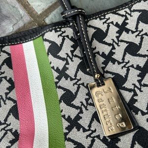 ❤️ Juicy Couture Pink White Green stripe Love G & P Tote